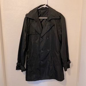 Black Pea Coat Jacket with Wrist Sinch Straps